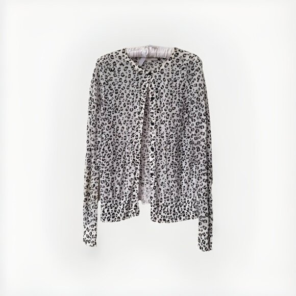 Ann Taylor Loft Womens Sweater Size Medium Long Sleeve Cardigan Animal Print - Picture 1 of 7